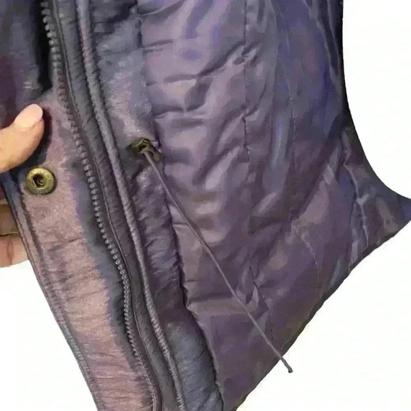 Coldwater Creek Lightweight Puffer Raincoat Size M (10-12) Metallic Purple Cozy - Picture 5 of 15